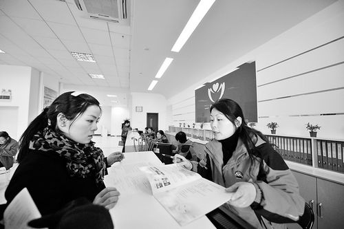 12月7日,在合肥市皖嫂家政服务公司,工作人员为雇主提供家政信息.